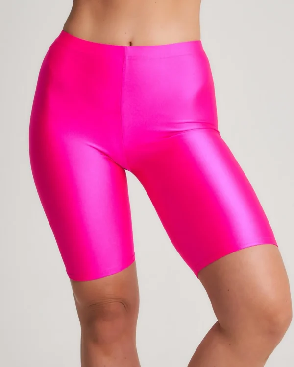 * Shorts & Skirts | Classic Shiny Lycra Cycling Shorts - Neon Pink