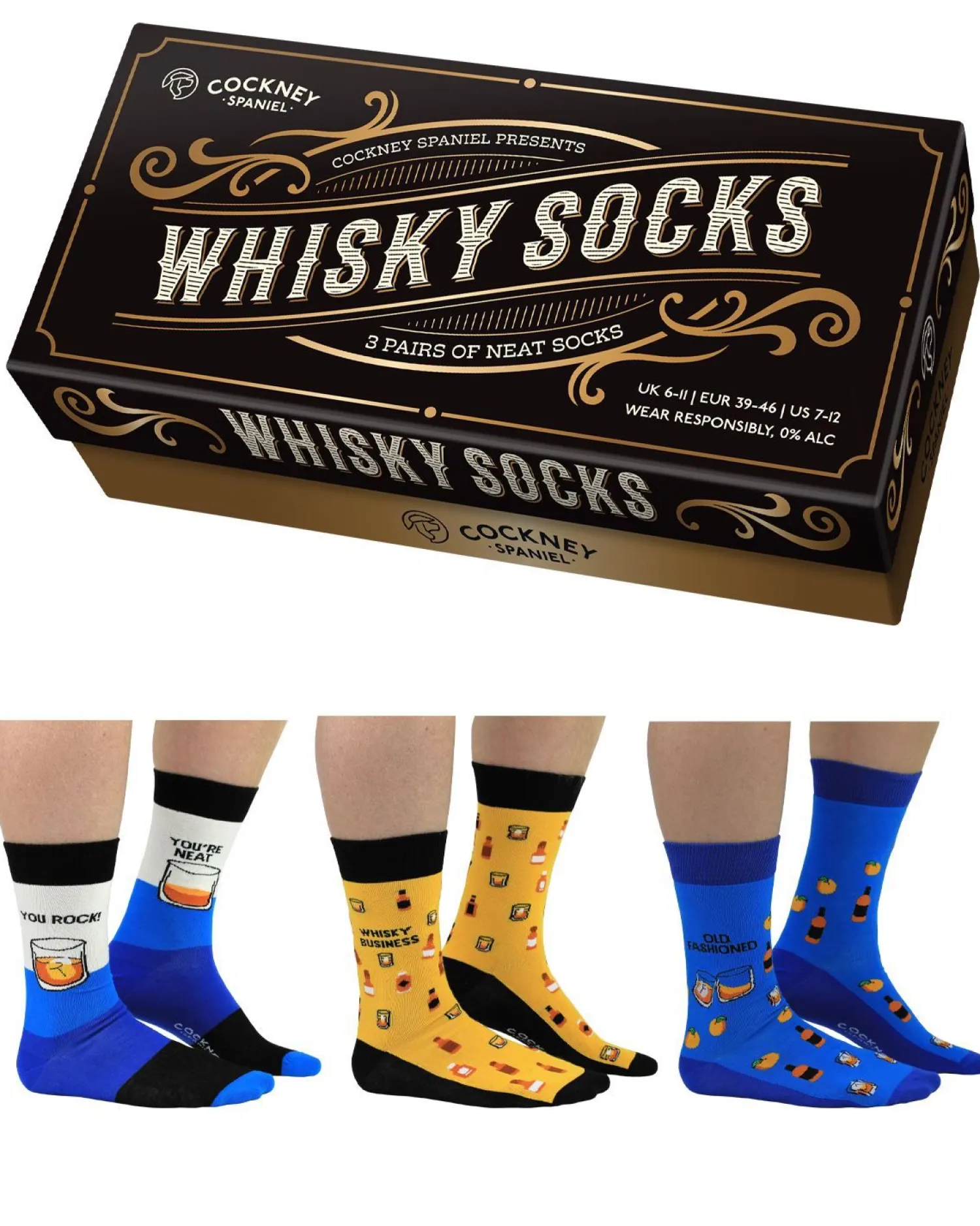 cockney_spaniel_whiskey_s_1.webp Men Cockney Spaniel Whiskey Socks Gift Box