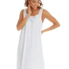 Cottonique Nighties | 100% Jersey Cotton Sleeveless Nightie - Blue