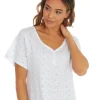 Cottonique Nighties | 100% Jersey Cotton Short Sleeve Nightie - Blue