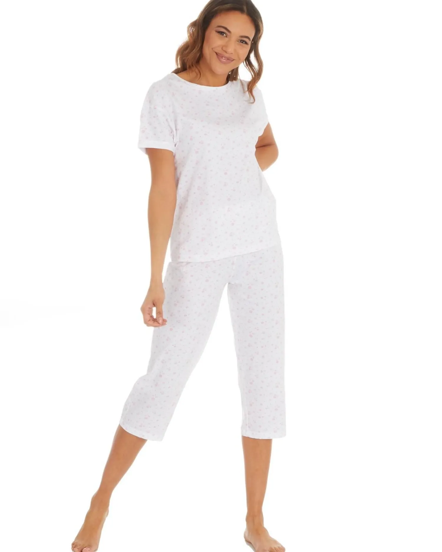 cottonique__jersey_cotton_1.webp Cottonique Pyjamas | 100% Jersey Cotton Cropped Pyjamas - Pink
