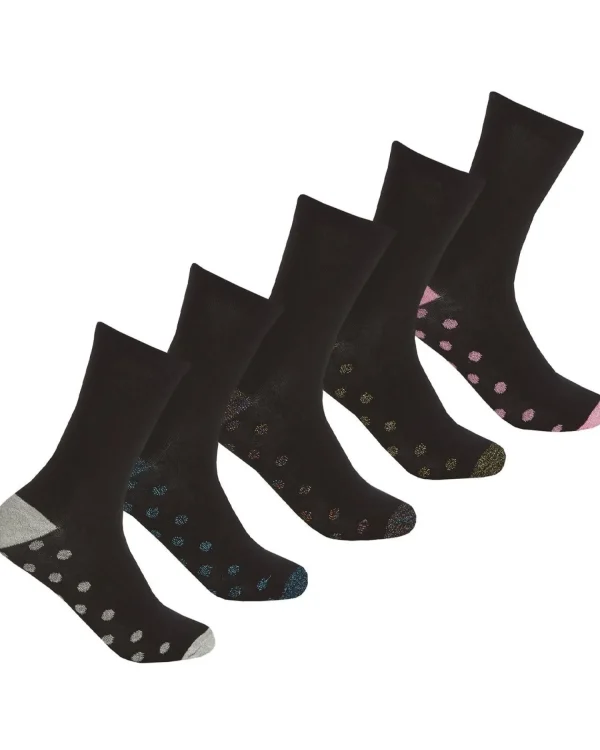 Cottonique Socks | 5 Pack Glitter Spot Cotton Rich Socks