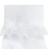 Kids Cottonique 6 Pack Kids Frilly Lace Socks - White
