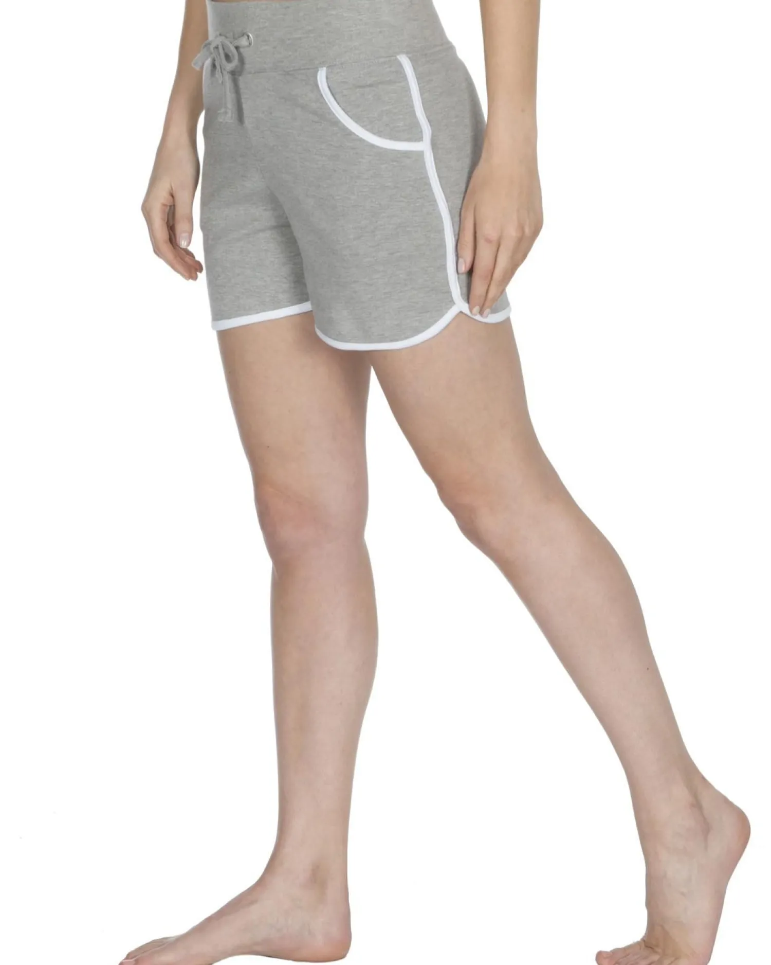 cottonique_contrast_pipin_0-1.webp Cottonique Shorts & Skirts | Contrast Piping Lounge Shorts - Grey