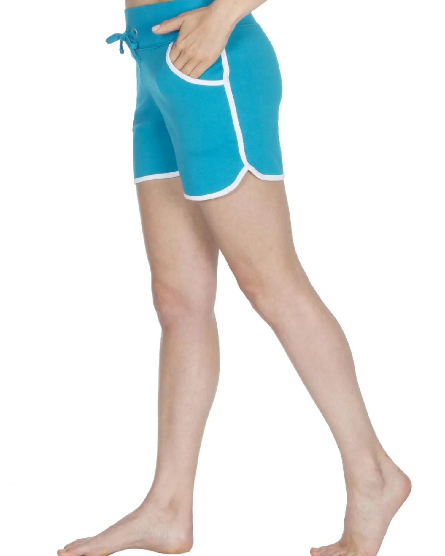 cottonique_contrast_pipin_0.webp Cottonique Shorts & Skirts | Contrast Piping Lounge Shorts - Turquoise