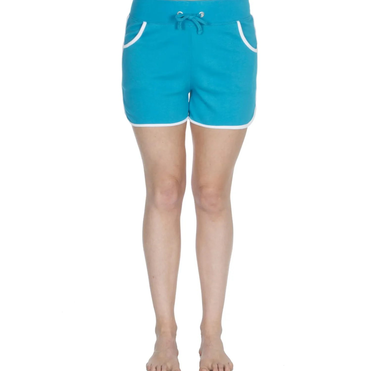 cottonique_contrast_pipin_1.webp Cottonique Shorts & Skirts | Contrast Piping Lounge Shorts - Turquoise