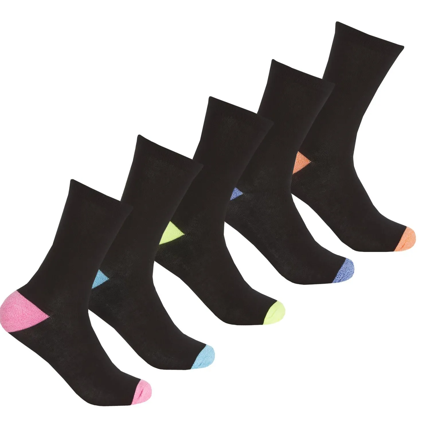 cottonique_womens__pack_m_1-1.webp Cottonique Socks | Womens 5 Pack Marl Socks - Brights