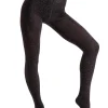 Couture Tights | Fashion Lurex Fleece Tights - Black