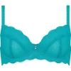 * Bras | Cybele By Naturana Sheer Lace Balcony Bra - Turquoise