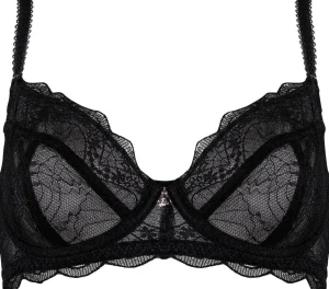 * Bras | Cybele By Naturana Sheer Lace Balcony Bra - Black