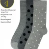 Flexitop Socks | 3 Pack Womens Bamboo Socks - Grey Spot