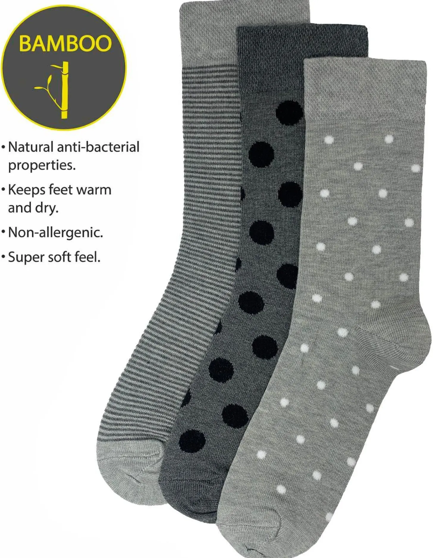 flexitop__pack_womens_bam_0-5.webp Flexitop Socks | 3 Pack Womens Bamboo Socks - Grey Spot