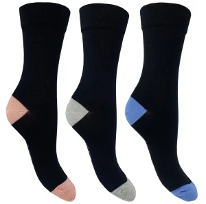 Flexitop Socks | 3 Pack Womens Bamboo Socks - Bright Contrast