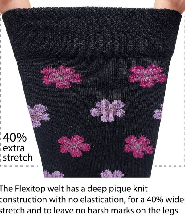 Flexitop Socks | 3 Pack Womens Bamboo Socks - Black Mix