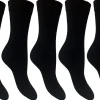 Flexitop Socks | 5 Pack Womens Cotton Rich Socks - Plain Black
