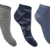 Flexitop Socks | 5 Pack Womens Cotton Rich Trainer Socks - Floral Stripe