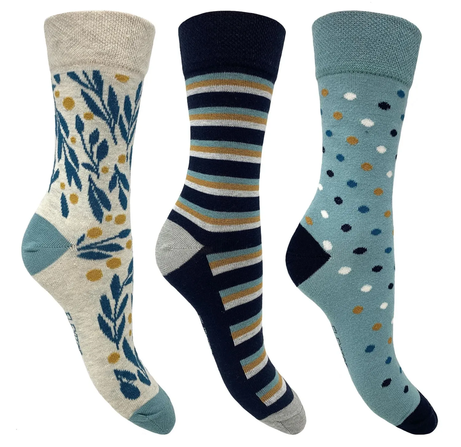 flexitop__pack_womens_cot_0-6.webp Flexitop Socks | 3 Pack Womens Cotton Rich Socks - Leaf Design