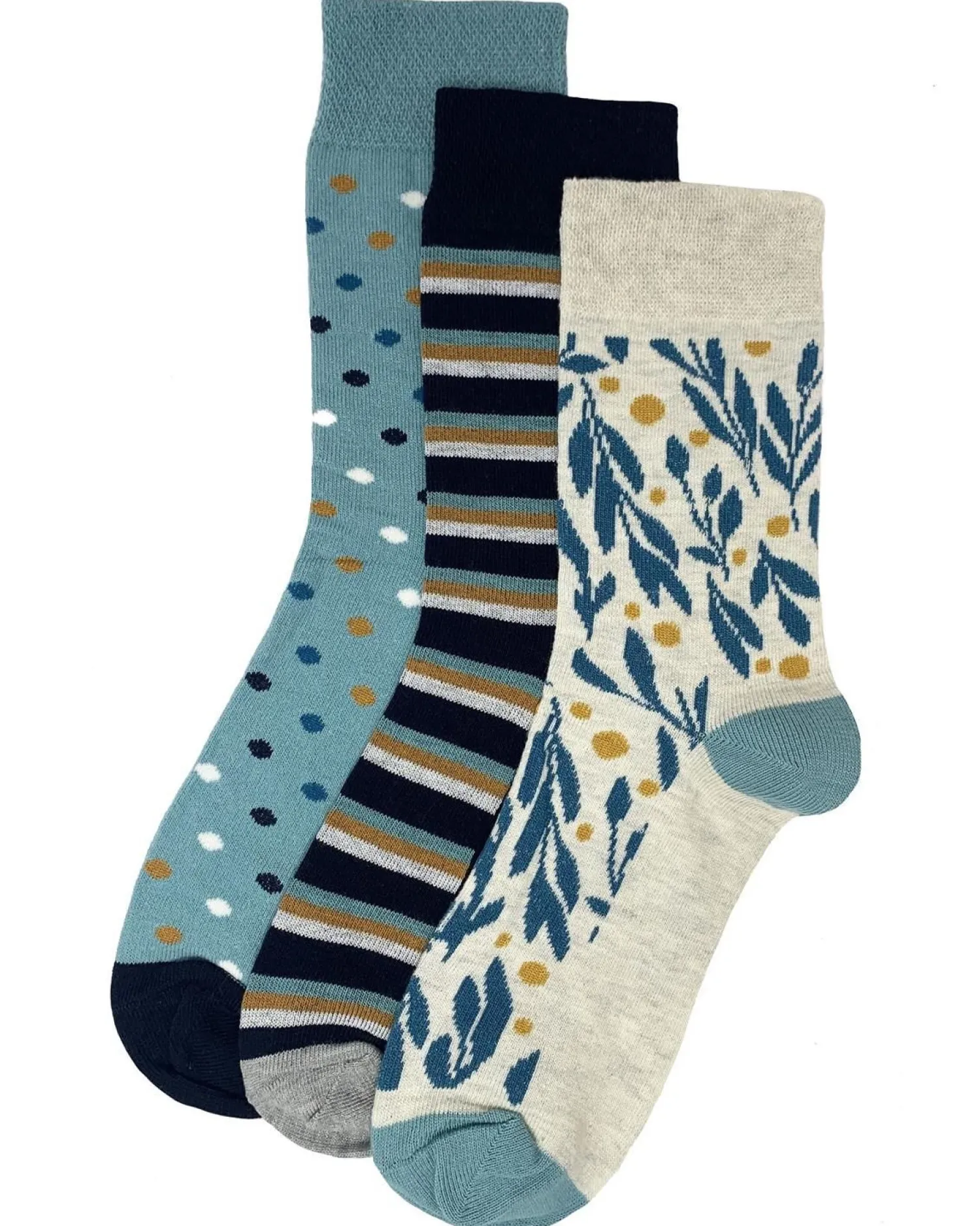 flexitop__pack_womens_cot_1-6.webp Flexitop Socks | 3 Pack Womens Cotton Rich Socks - Leaf Design
