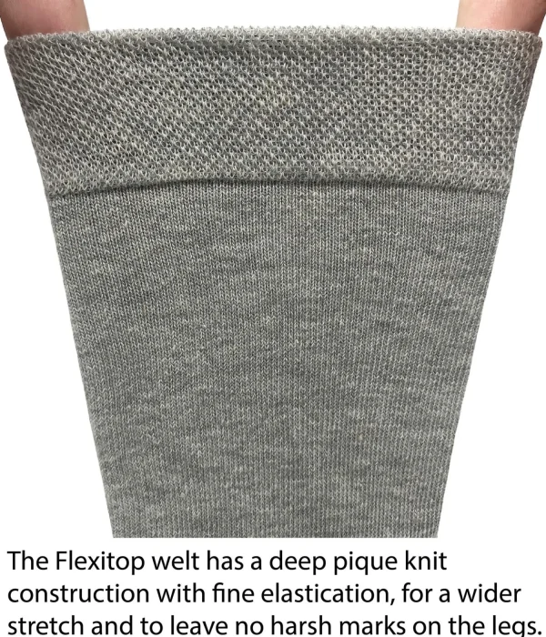 Flexitop Socks | 3 Pack Womens Cotton Rich Socks - Leaf Design
