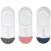 Flexitop Socks | 3 Pack Womens Invisible Liner Socks - White Contrast Heel