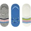 Flexitop Socks | 3 Pack Womens Invisible Liner Socks - Blue Stripe