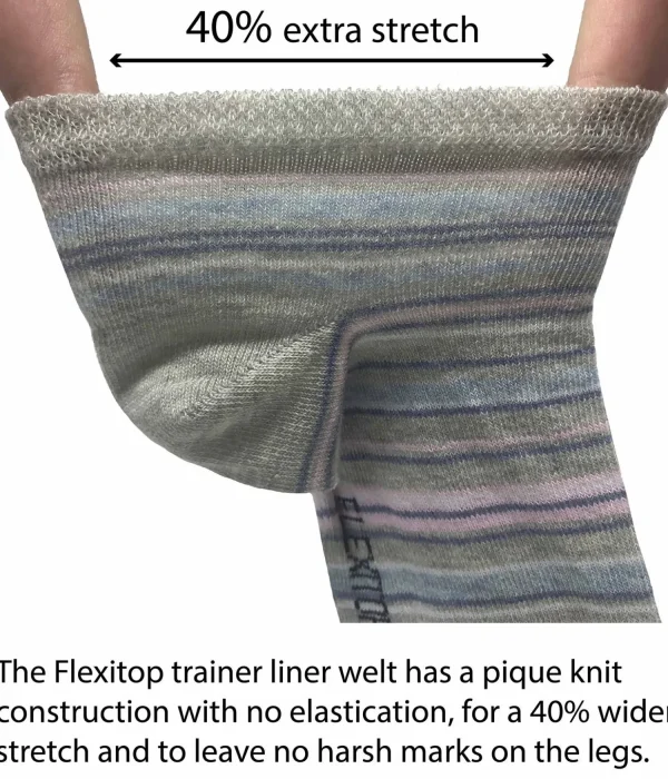 Flexitop Socks | 3 Pack Womens Spots & Stripes Trainer Socks