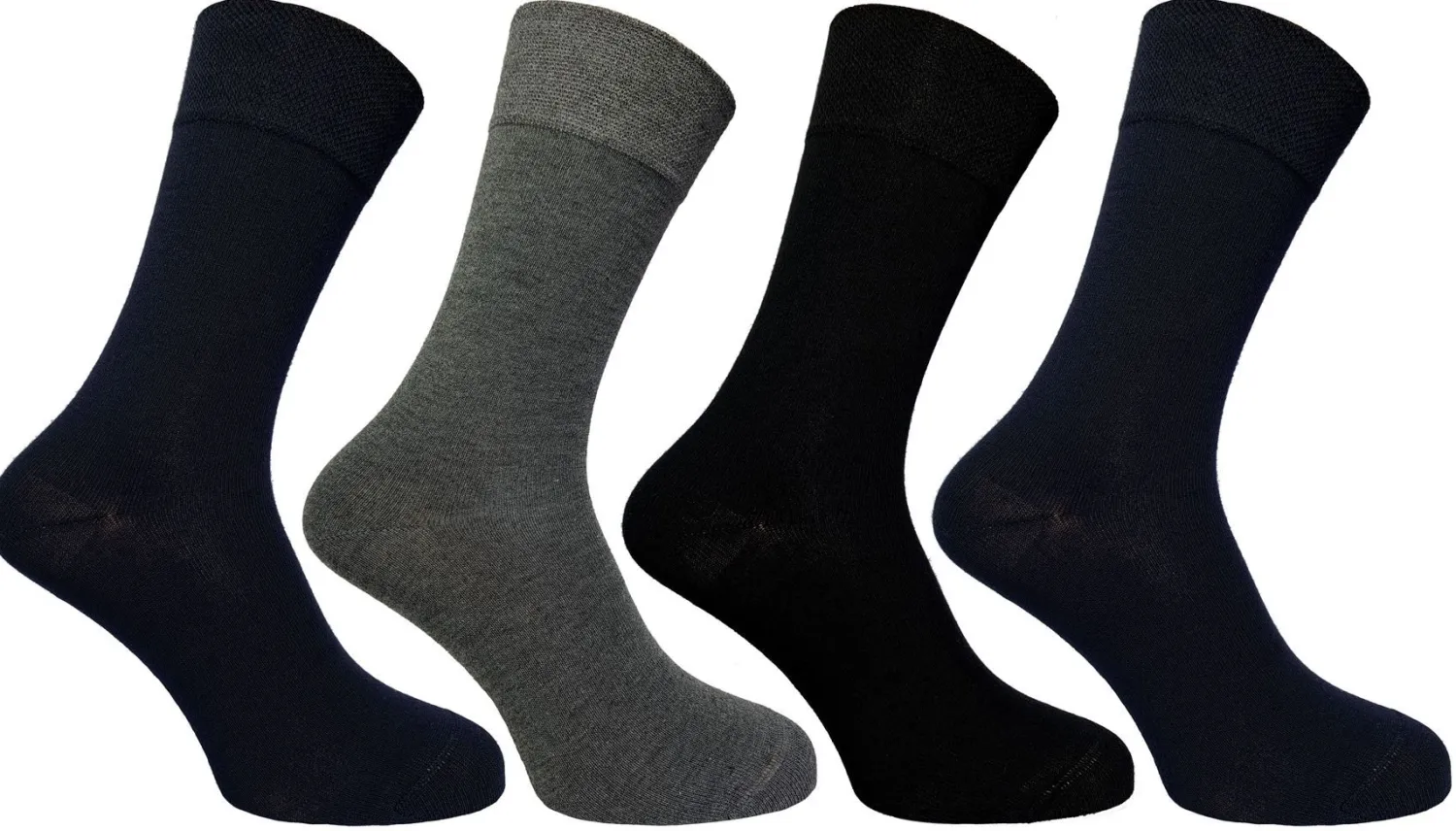 flexitop_mens__pack_bambo_0-1.webp Men * Flexitop Mens 4 Pack Bamboo Socks - Navy/Grey