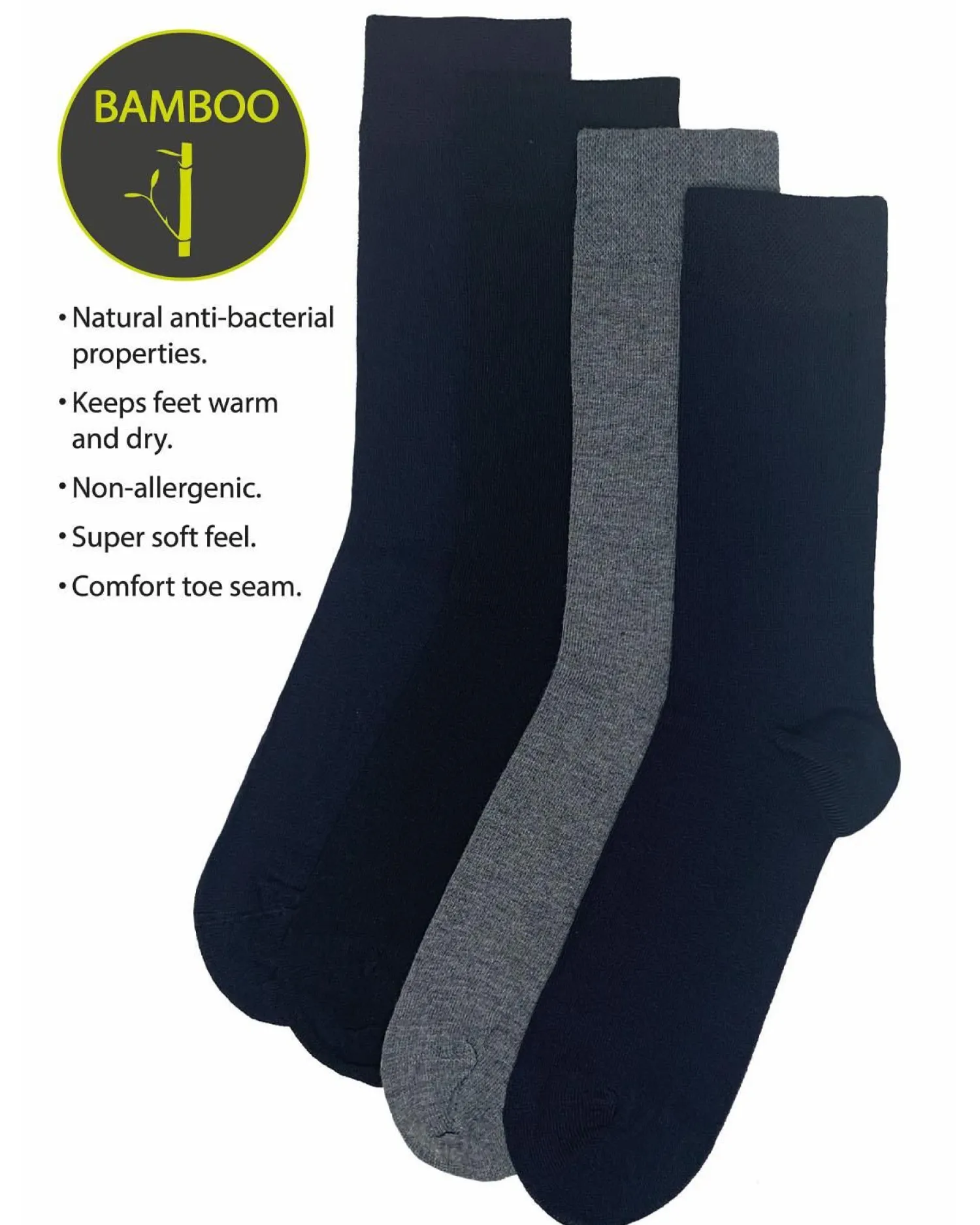 flexitop_mens__pack_bambo_1-1.webp Men * Flexitop Mens 4 Pack Bamboo Socks - Navy/Grey