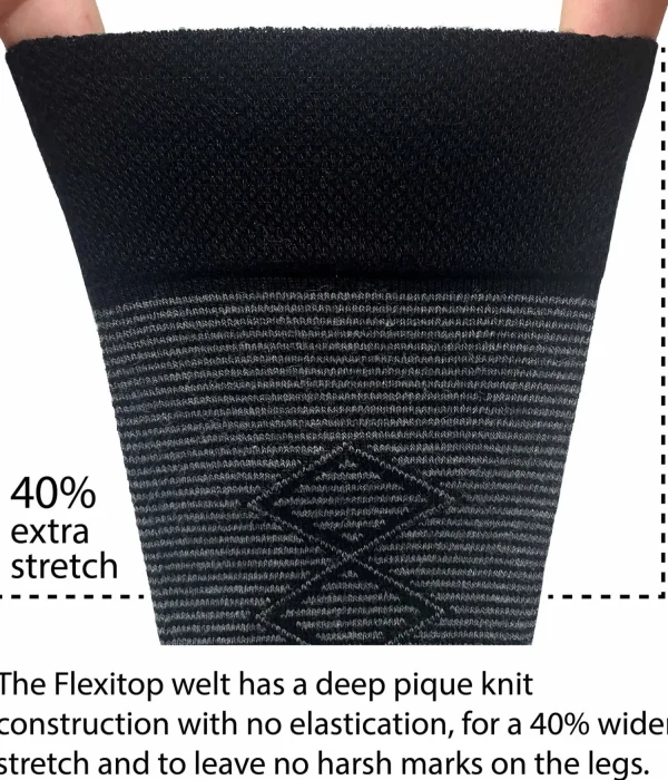 Men Flexitop Mens 4 Pack Bamboo Socks - Black Argyle