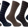 Men Flexitop Mens 5 Pack Dress Socks - Brown Argyle