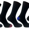 Men Flexitop Mens 5 Pack Dress Socks - Black Paisley Mix