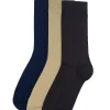 Men Flexitop Mens 3 Pack Dress Socks - Black/Navy/Beige