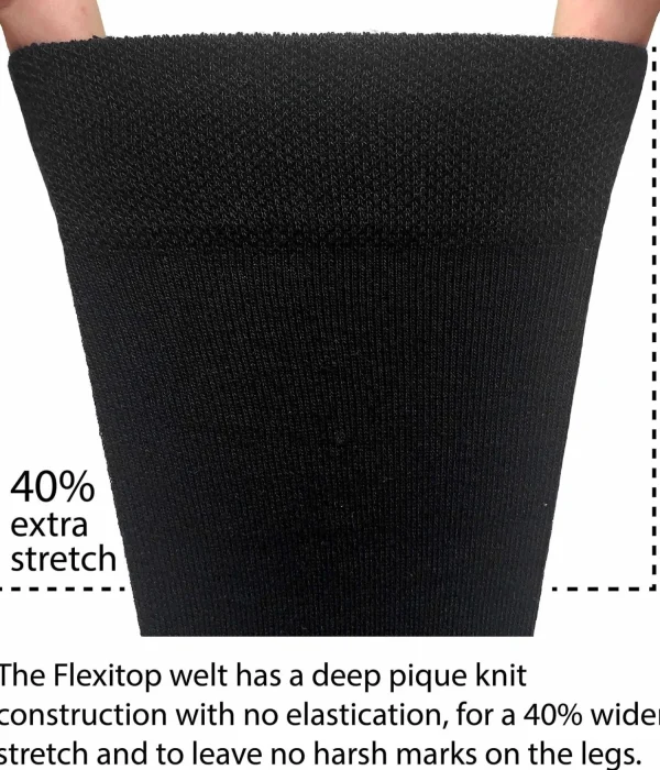 Men Flexitop Mens 5 Pack Dress Socks - Black Stripe