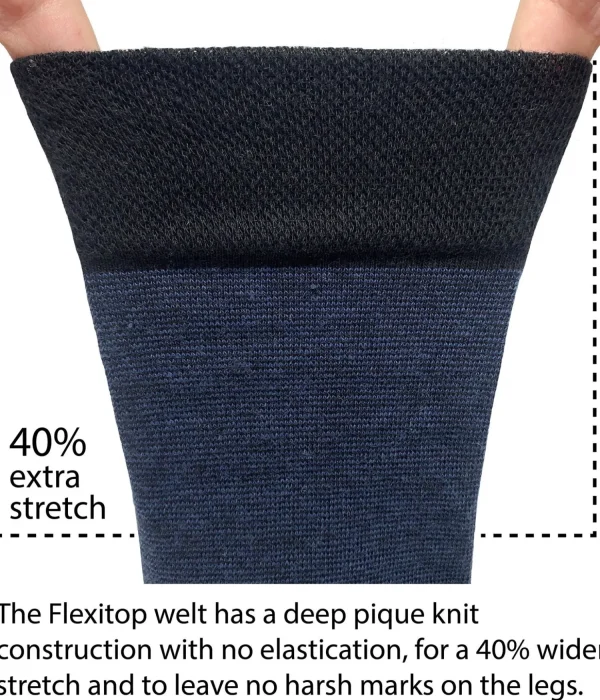 Men Flexitop Mens 5 Pack Dress Socks - Feeder Stripe
