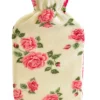 * Floral Print Hot Water Bottle - Cream