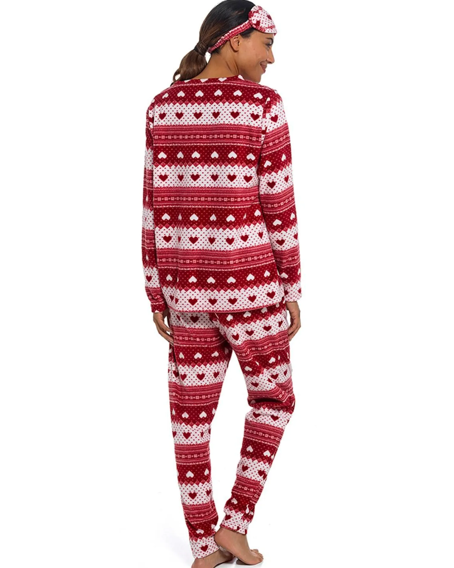 follow_that_dream_fairisl_2.webp Follow That Dream Pyjamas | Fairisle Fleece Pyjamas - Red