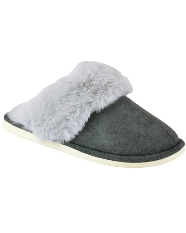 Follow That Dream Slippers | Faux Fur Lined Slippers - Charcoal