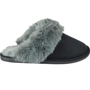 Follow That Dream Slippers | Faux Fur Lined Slippers - Black