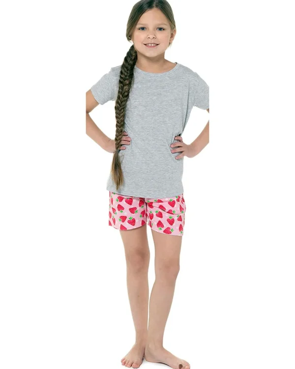 Kids Follow That Dream Girls Strawberry Short Pyjamas