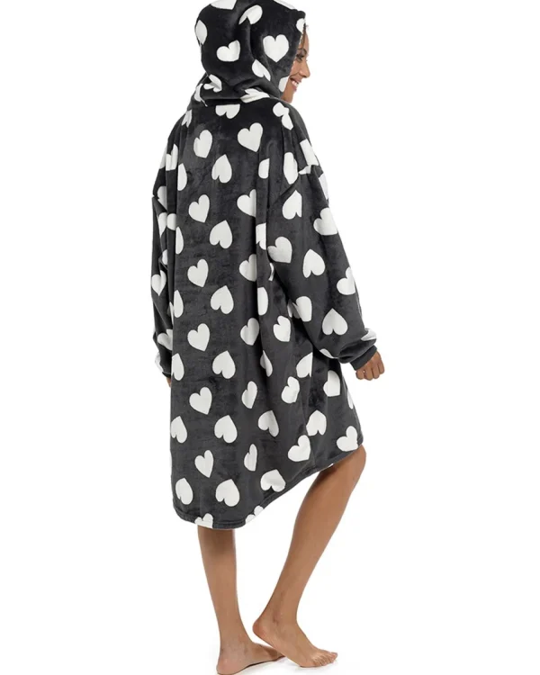 Follow That Dream Loungewear | Heart Oversized Hoodie - Grey