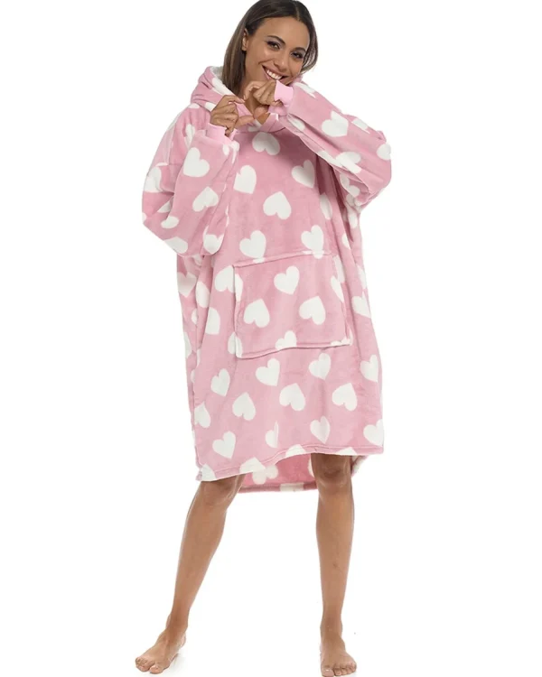 Follow That Dream Loungewear | Heart Oversized Hoodie - Pink