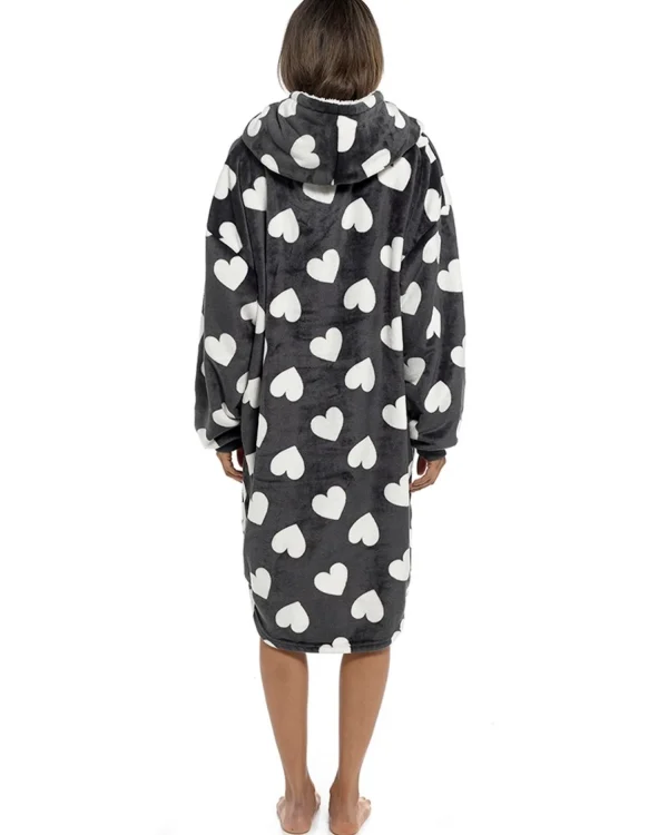 Follow That Dream Loungewear | Heart Oversized Hoodie - Grey