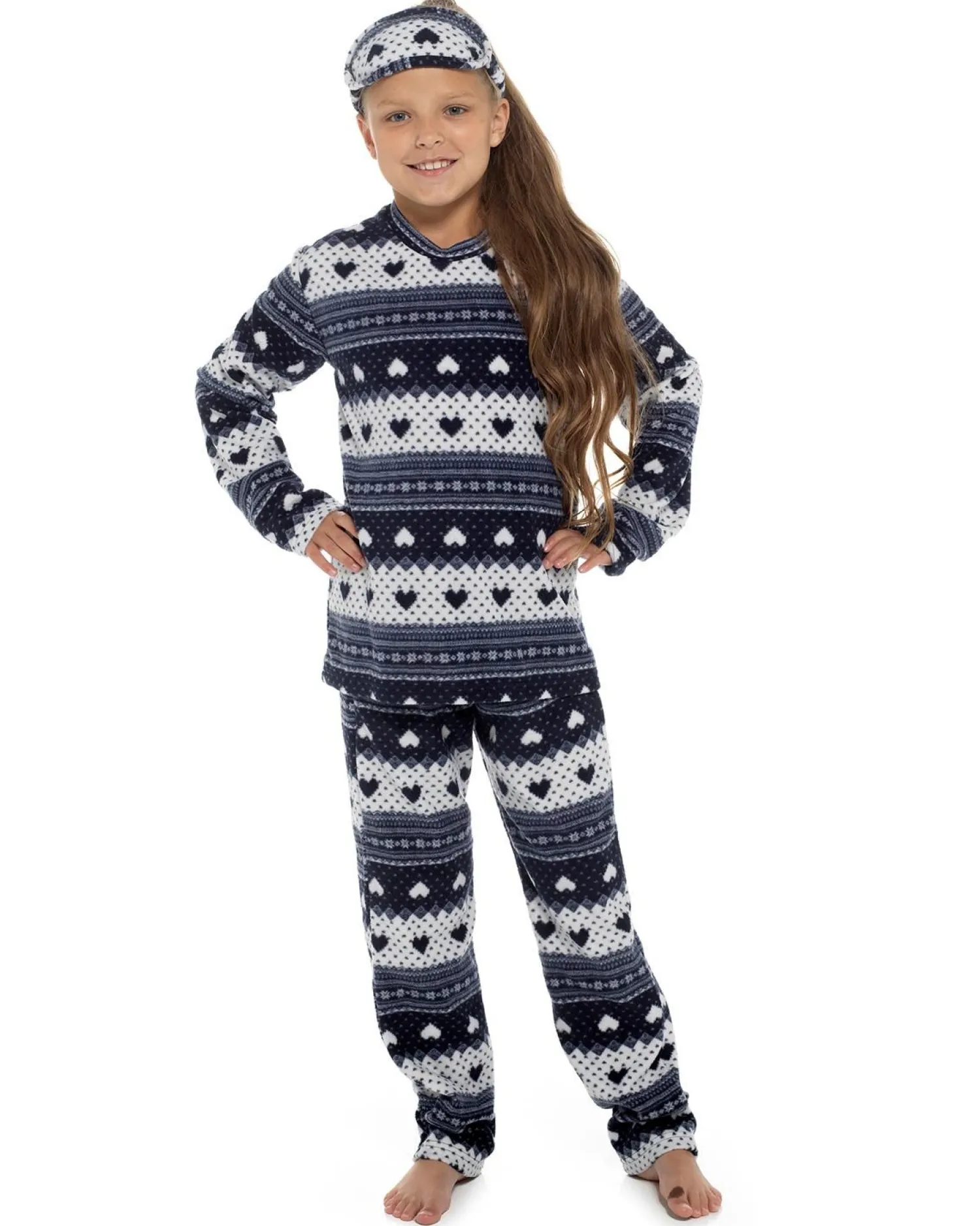 follow_that_dream_kids_fa_1.webp Kids Follow That Dream Kids Fairisle Fleece Pyjamas - Navy
