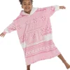 Kids Follow That Dream Kids Pink Fairisle Oversized Hoodie