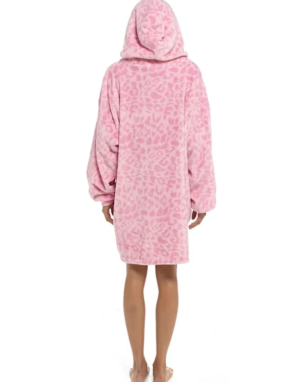 Follow That Dream Loungewear | Leopard Oversized Hoodie - Pink