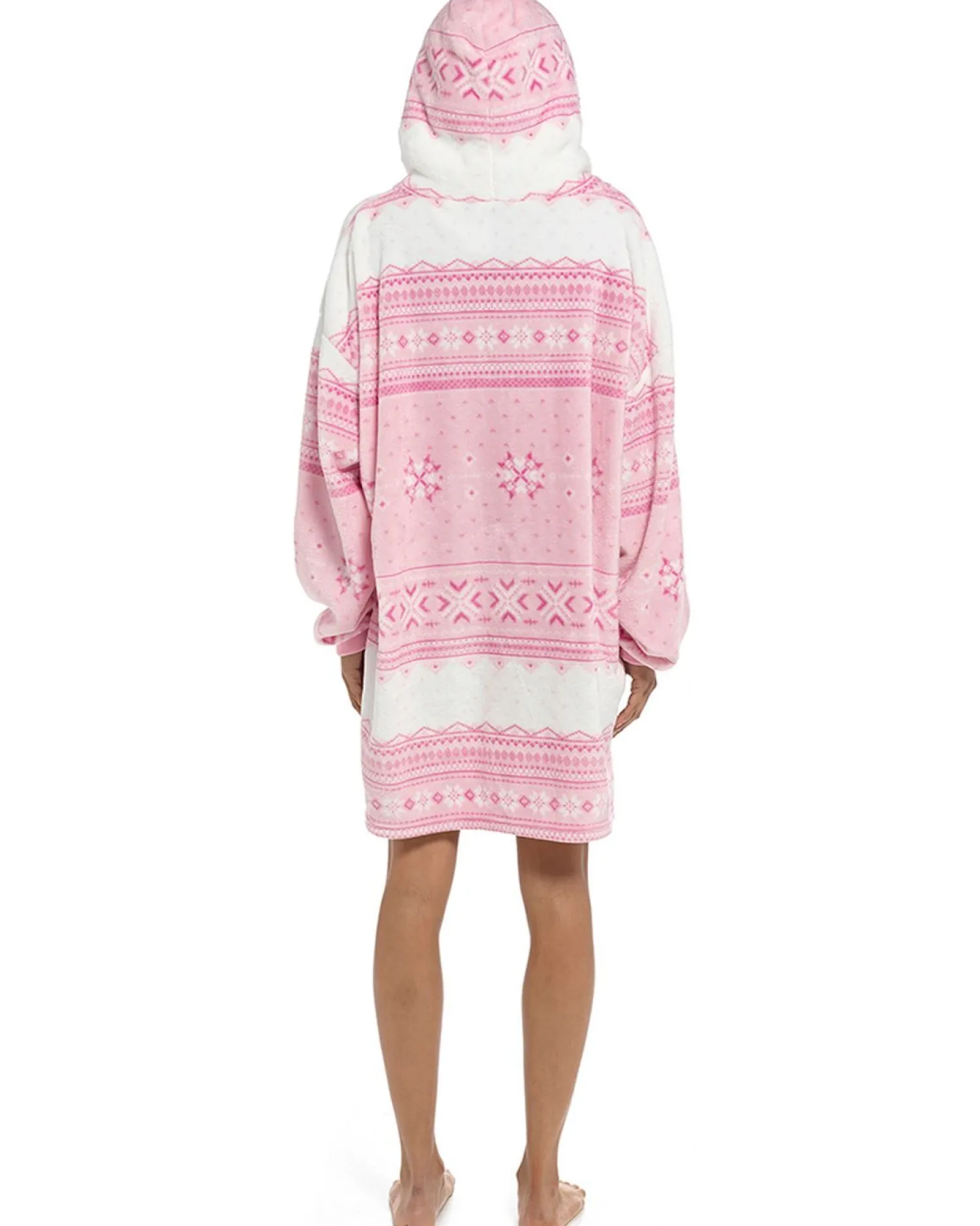 follow_that_dream_pink_fa_3.webp Follow That Dream Loungewear | Pink Fairisle Oversized Hoodie
