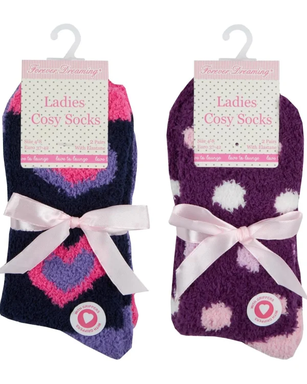 Forever Dreaming Socks | 4 Pack Heart & Spot Slipper Socks