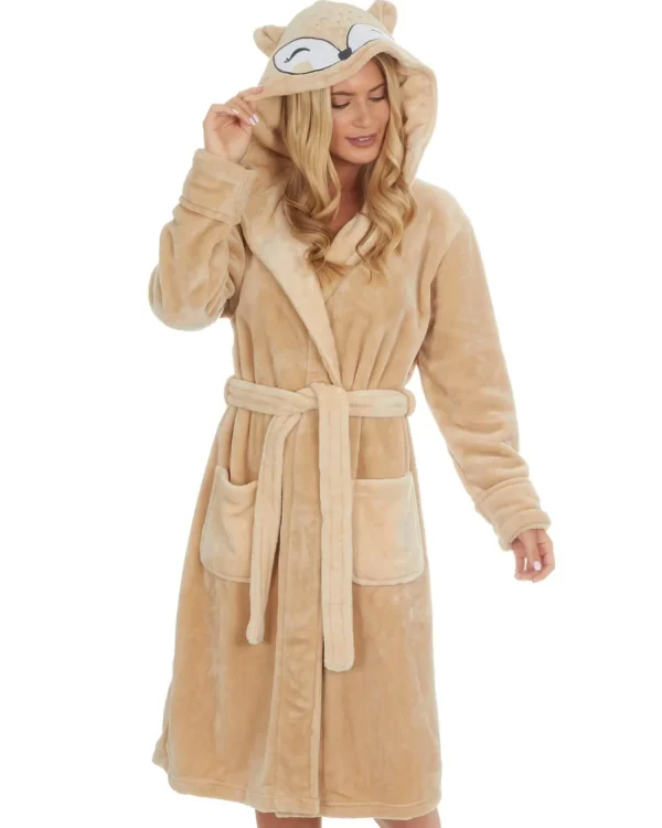 Forever Dreaming Dressing Gowns | Beige Fox Dressing Gown