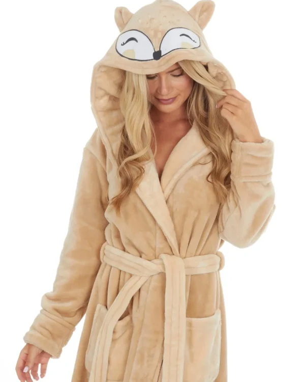 Forever Dreaming Dressing Gowns | Beige Fox Dressing Gown