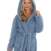 Forever Dreaming Dressing Gowns | Borg Dressing Gown - Blue